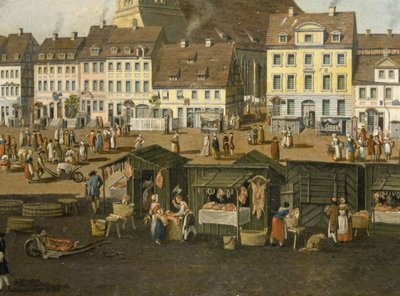The New Market in Berlin with the Marienkirche by Carl Traugott Fechhelm